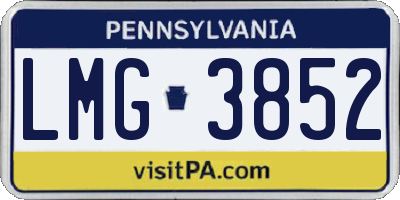 PA license plate LMG3852
