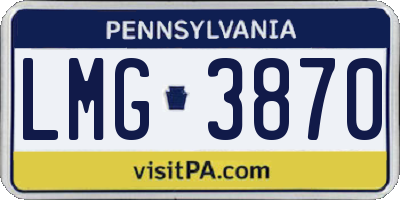 PA license plate LMG3870
