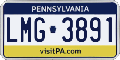 PA license plate LMG3891