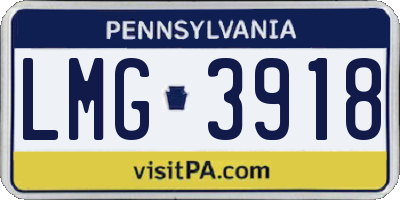 PA license plate LMG3918