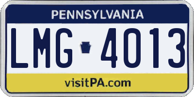 PA license plate LMG4013