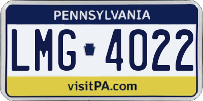 PA license plate LMG4022