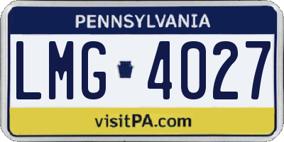 PA license plate LMG4027