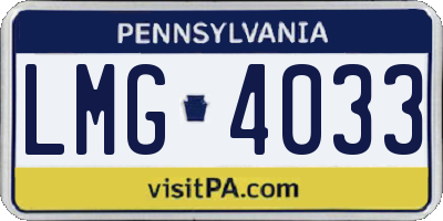 PA license plate LMG4033