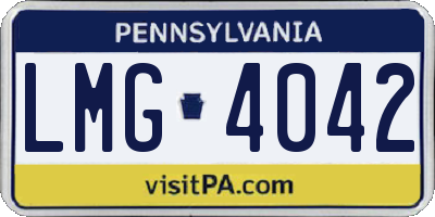 PA license plate LMG4042