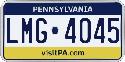 PA license plate LMG4045