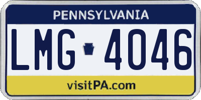 PA license plate LMG4046