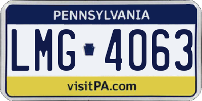 PA license plate LMG4063