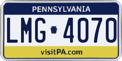 PA license plate LMG4070