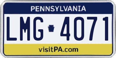 PA license plate LMG4071