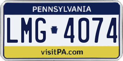 PA license plate LMG4074