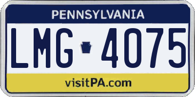 PA license plate LMG4075
