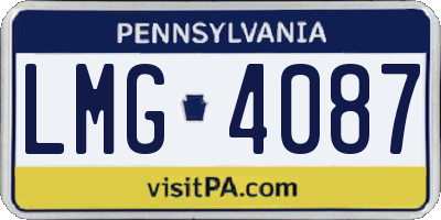PA license plate LMG4087