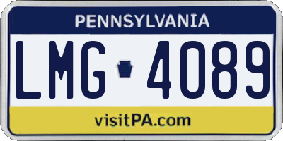 PA license plate LMG4089