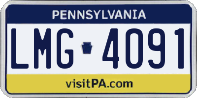 PA license plate LMG4091