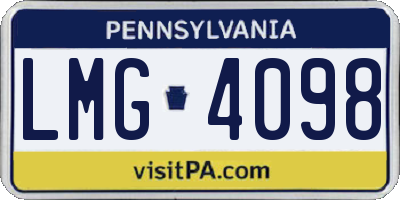 PA license plate LMG4098