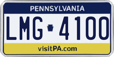 PA license plate LMG4100