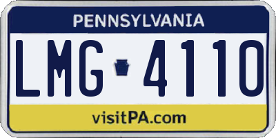 PA license plate LMG4110