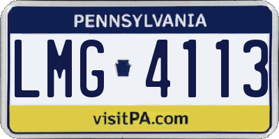 PA license plate LMG4113