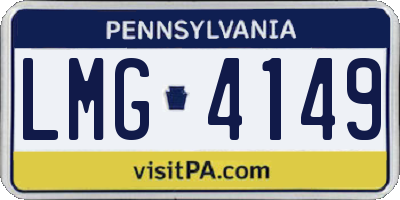 PA license plate LMG4149