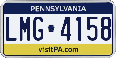 PA license plate LMG4158