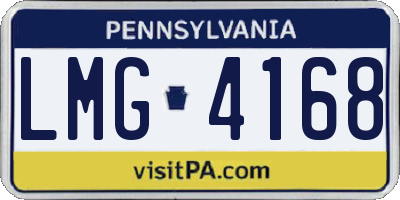 PA license plate LMG4168