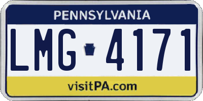 PA license plate LMG4171