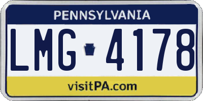 PA license plate LMG4178