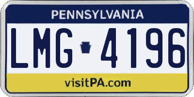 PA license plate LMG4196