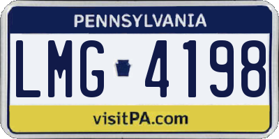 PA license plate LMG4198