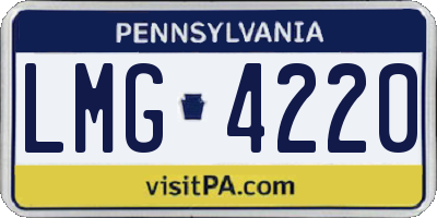 PA license plate LMG4220