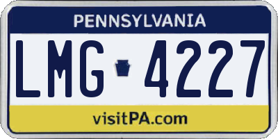 PA license plate LMG4227