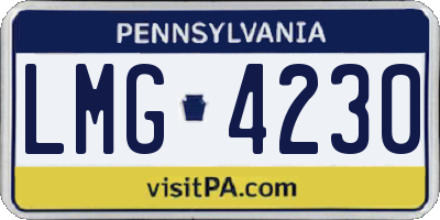 PA license plate LMG4230