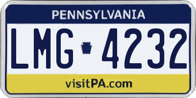 PA license plate LMG4232