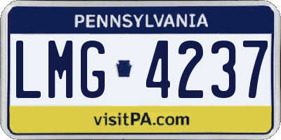 PA license plate LMG4237