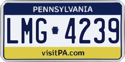 PA license plate LMG4239