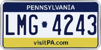 PA license plate LMG4243