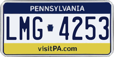 PA license plate LMG4253