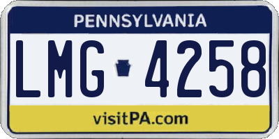 PA license plate LMG4258