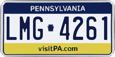 PA license plate LMG4261