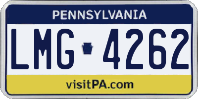 PA license plate LMG4262