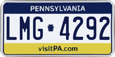 PA license plate LMG4292