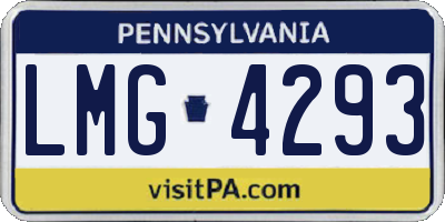 PA license plate LMG4293