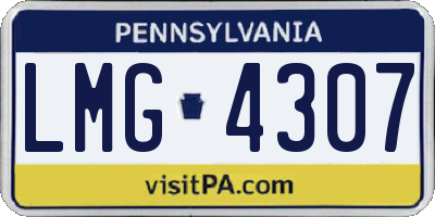 PA license plate LMG4307