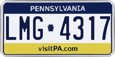 PA license plate LMG4317