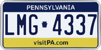 PA license plate LMG4337