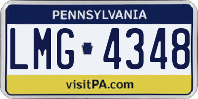 PA license plate LMG4348