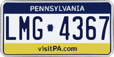 PA license plate LMG4367