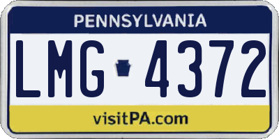 PA license plate LMG4372