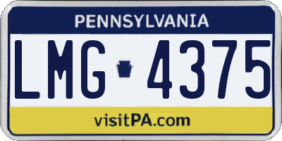 PA license plate LMG4375